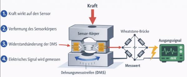 Wie funktioniert ein DMS Kraftsensor